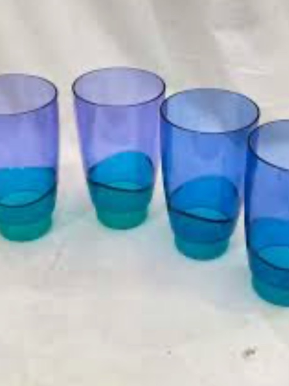 NWT Tupperware Blue and Green Translucent Tumblers set of four - Picture 9 of 9